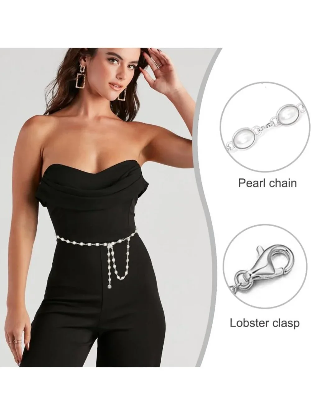 Adjustable Metal Waist Chain Belt for Women - Gold & Silver Fashion Accessory